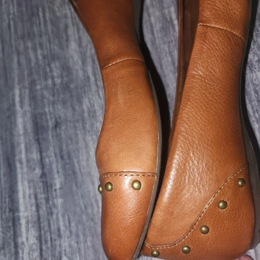Korks Ease Leather‎ Flats Studded Pointed Toe Balletcore Anabel Shoes 6.5